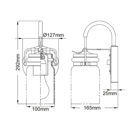 Elstead KL-BRINLEY1-NI - Seinävalaisin BRINLEY 1xE27/60W/230V mattakromi