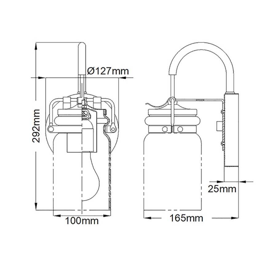 Elstead KL-BRINLEY1-NI - Seinävalaisin BRINLEY 1xE27/60W/230V mattakromi