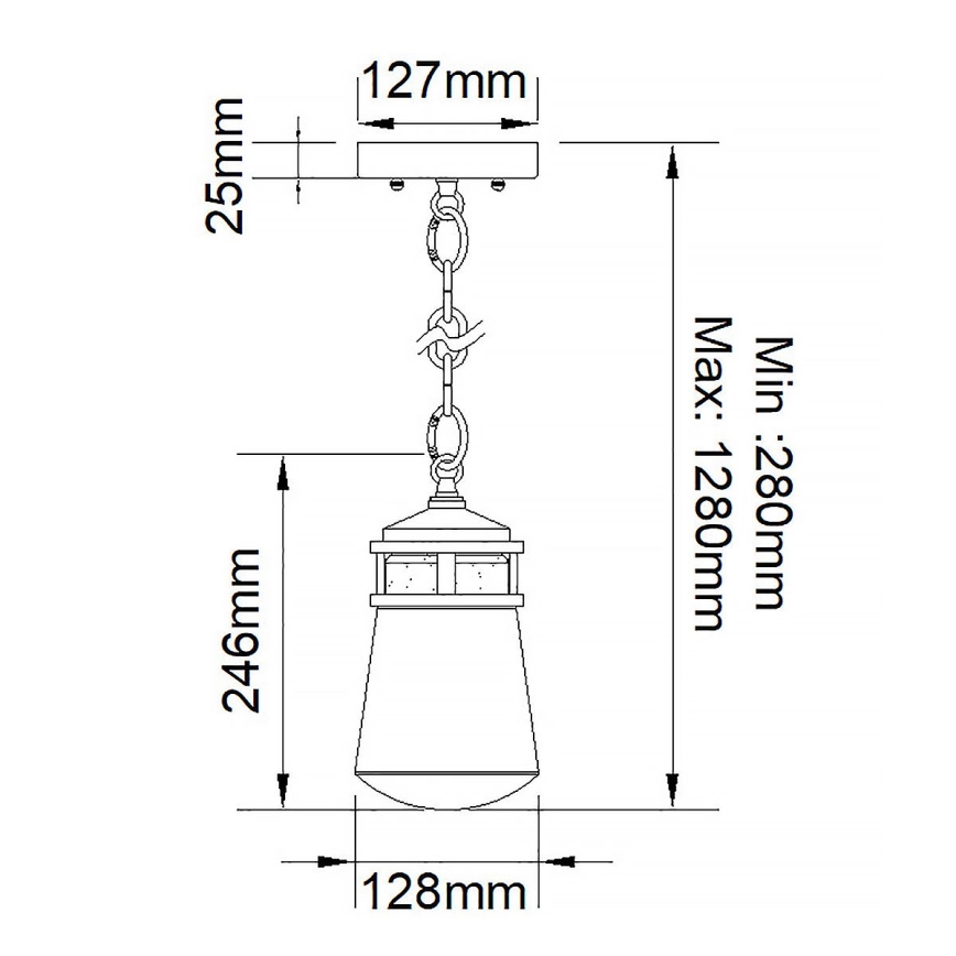 Elstead KL-LYNDON8-S-AZ - Ulkokattokruunu LYNDON 1xE27/75W/230V IP44 antrasiitti