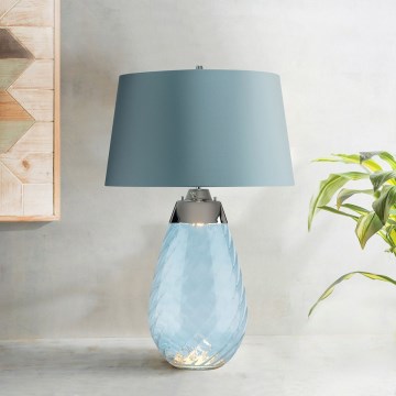 Elstead - LED-pöytävalaisin LENA 1xE27/40W/230V + 1xGU10/7W 74 cm sininen