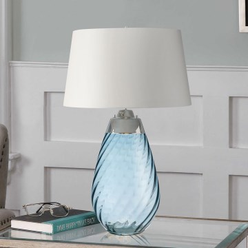 Elstead - LED-pöytävalaisin LENA 1xE27/40W/230V + 1xGU10/7W 74 cm sininen/valkoinen