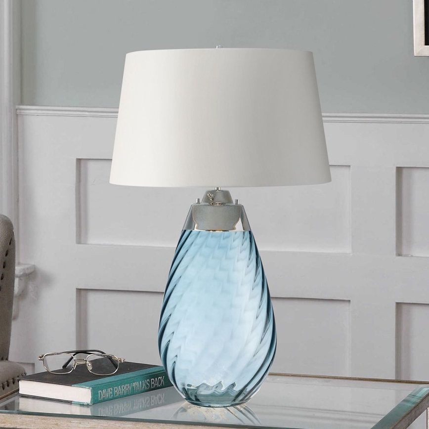Elstead - LED-pöytävalaisin LENA 1xE27/40W/230V + 1xGU10/7W 74 cm sininen/valkoinen
