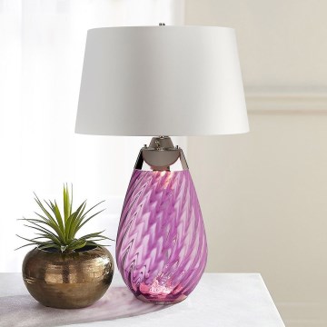 Elstead - LED-pöytävalaisin LENA 1xE27/40W/230V + 1xGU10/7W 74 cm vaaleanpunainen/valkoinen
