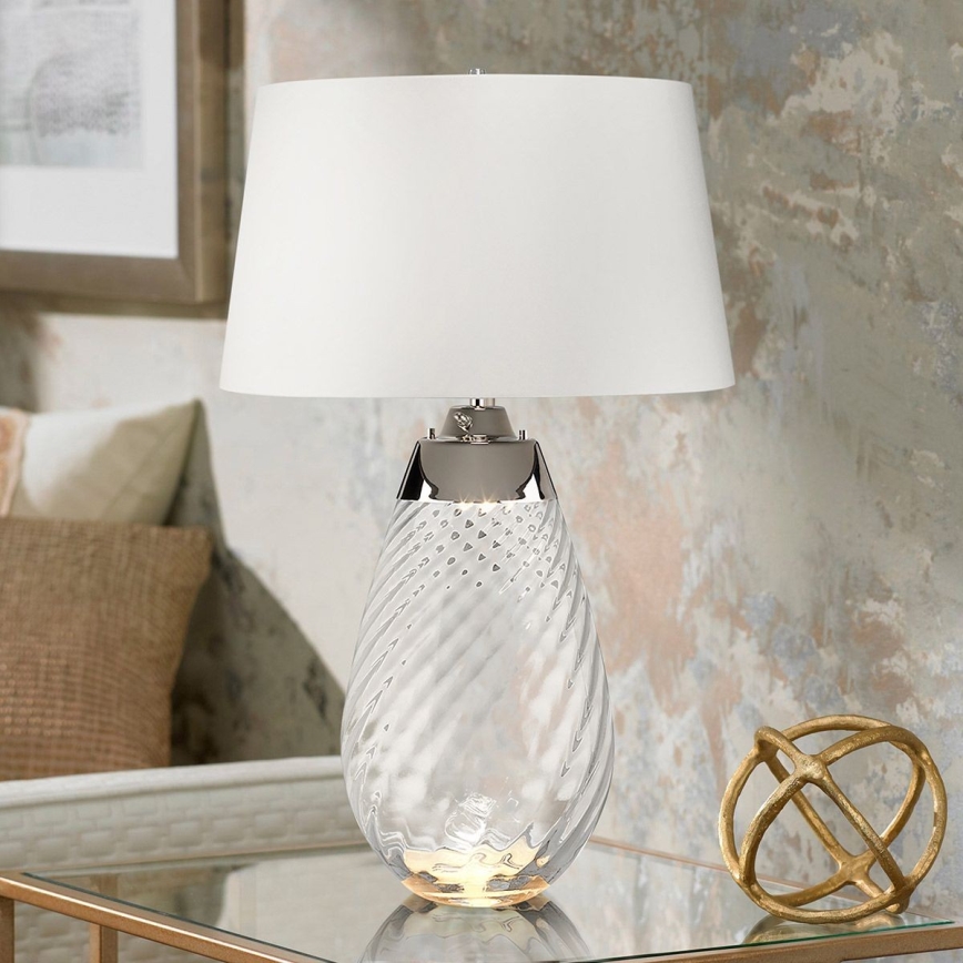 Elstead - LED-pöytävalaisin LENA 1xE27/40W/230V + 1xGU10/7W 74 cm valkoinen