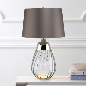 Elstead - LED-pöytävalaisin LENA 1xE27/60W/230V + 1xGU10/7W 60,5 cm harmaa