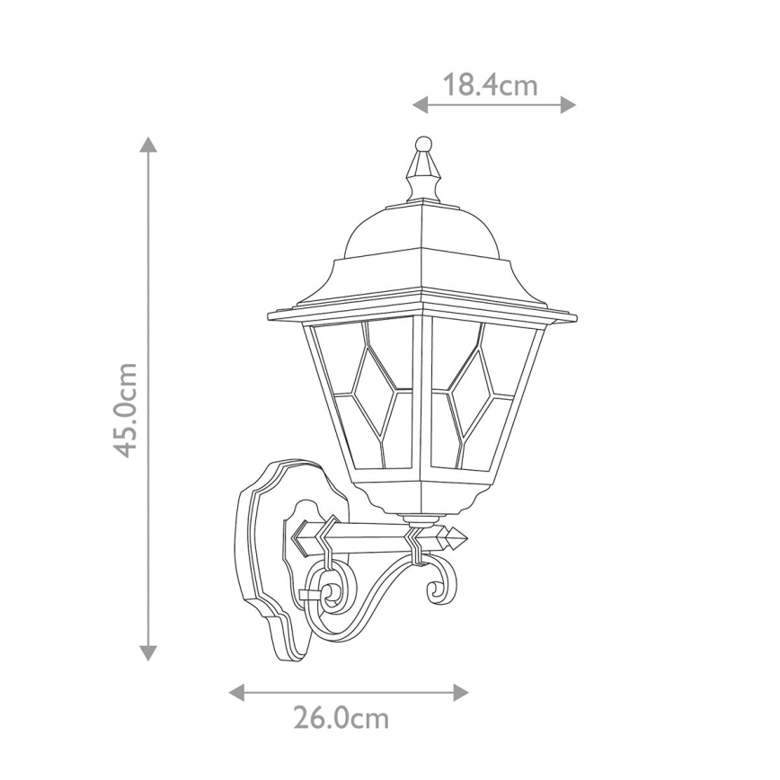 Elstead NR1-BLK - Ulkoseinävalaisin NORFOLK 1xE27/100W/230V IP43