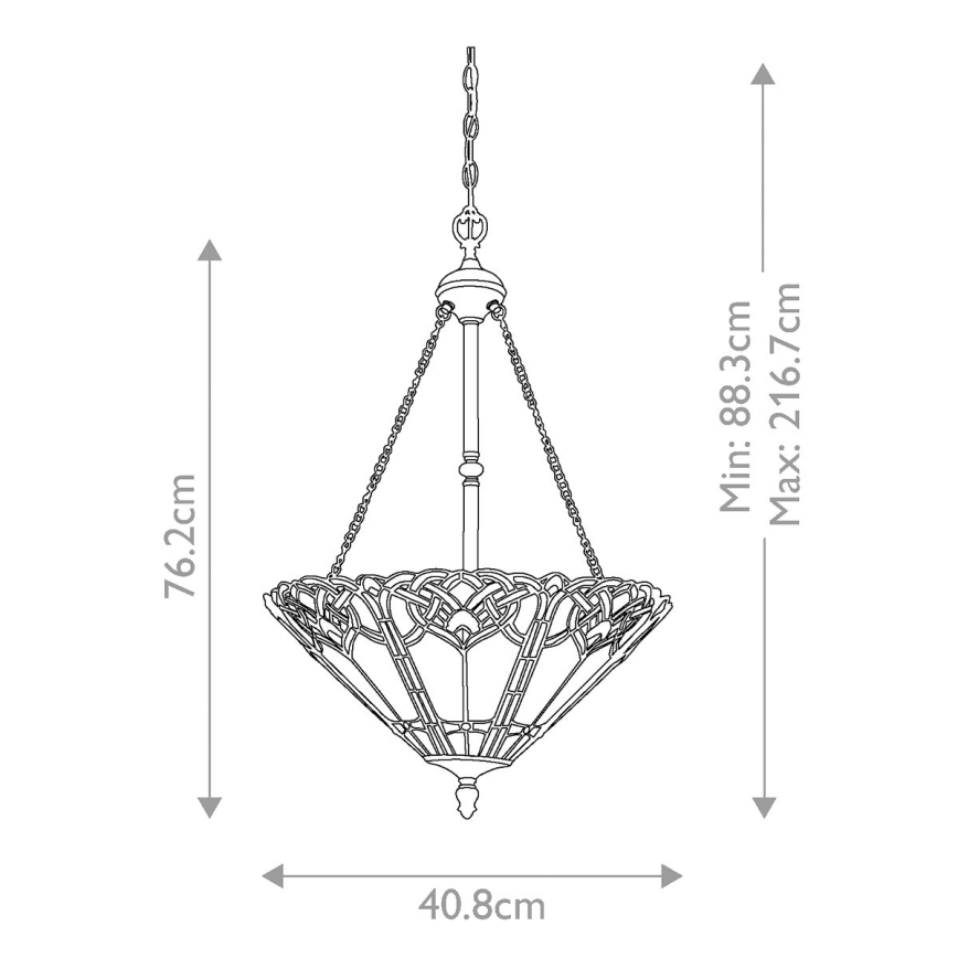 Elstead QZ-CAMBRIDGE-P - Kattokruunu ketjussa BELLE 3xE27/100W/230V