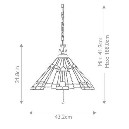 Elstead QZ-INGLENOOK-P-A - Kattokruunu ketjussa INGLENOOK 3xE27/60W/230V