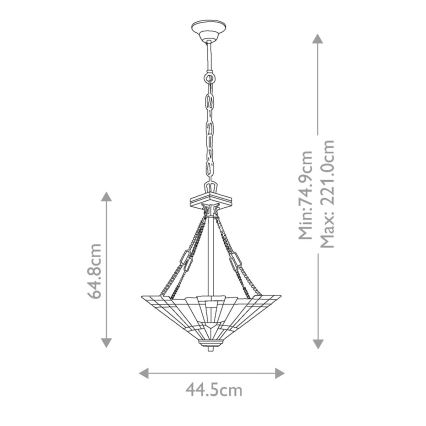 Elstead QZ-INGLENOOK-P-B - Kattokruunu ketjussa INGLENOOK 3xE27/100W/230V