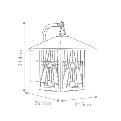 Elstead QZ-INGLENOOK2-M - Ulkoseinävalaisin INGLENOOK 1xE27/60W/230V IP44