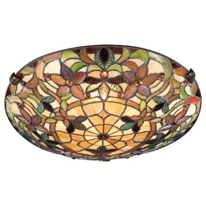 Elstead - Tiffany-tyylinen kattovalaisin KAMI 2xE27/60W/230V