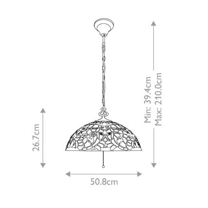 Elstead QZ-KAMI-P - Kattokruunu ketjussa KAMI 3xE27/60W/230V