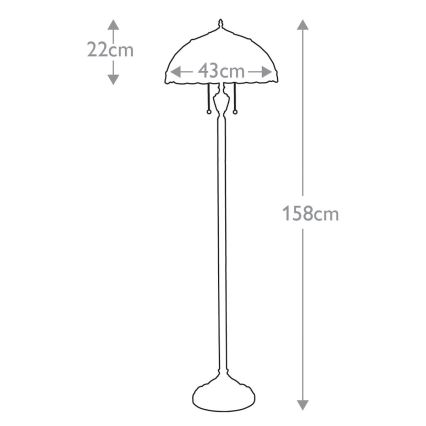 Elstead QZ-LARISSA-FL - Lattialamppu LARISSA 2xE27/100W/230V