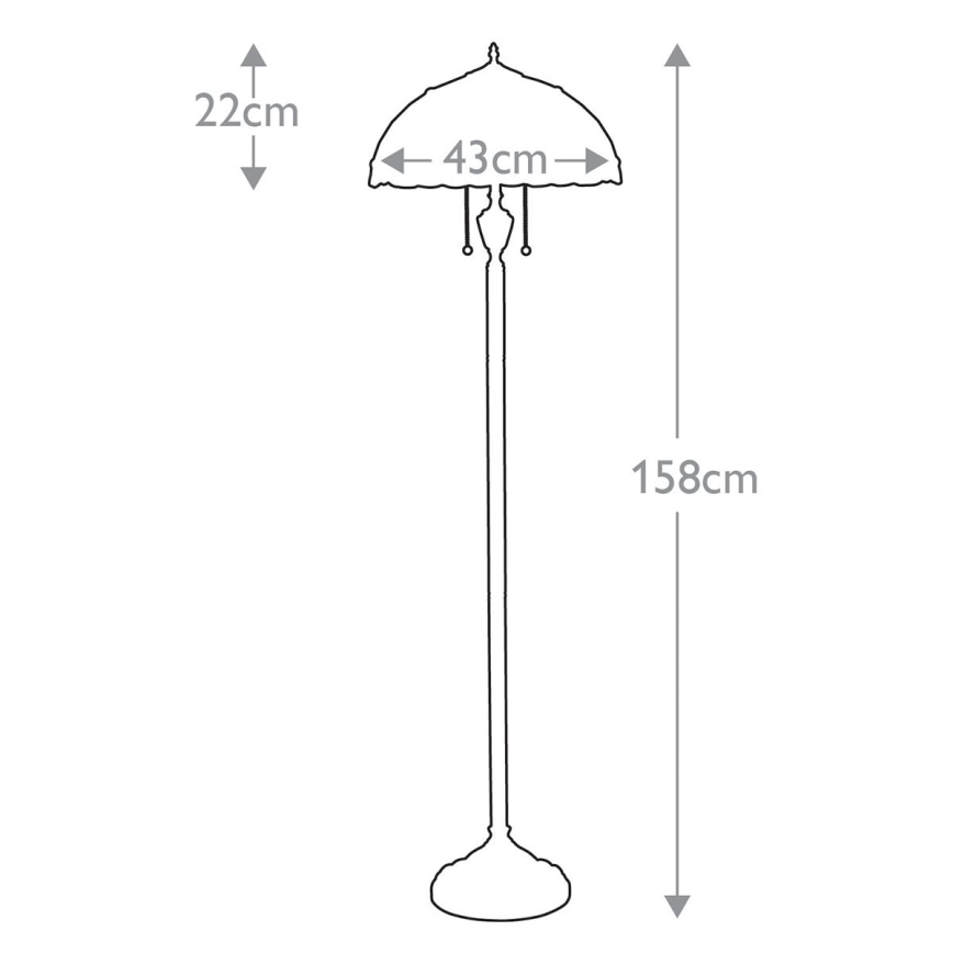 Elstead QZ-LARISSA-FL - Lattialamppu LARISSA 2xE27/100W/230V