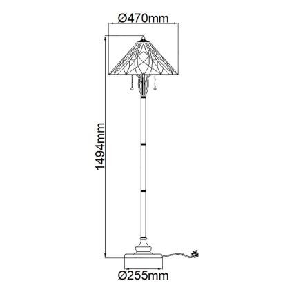 Elstead QZ-VICTORY-FL - Lattialamppu VICTORY 2xE27/60W/230V