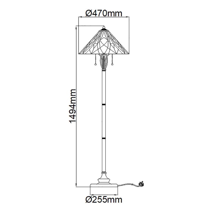 Elstead QZ-VICTORY-FL - Lattialamppu VICTORY 2xE27/60W/230V