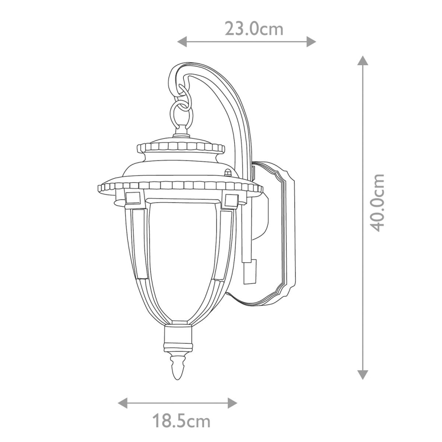 Elstead STL2-M-WB - Ulkoseinävalaisin ST LOUIS 1xE27/100W/230V IP44