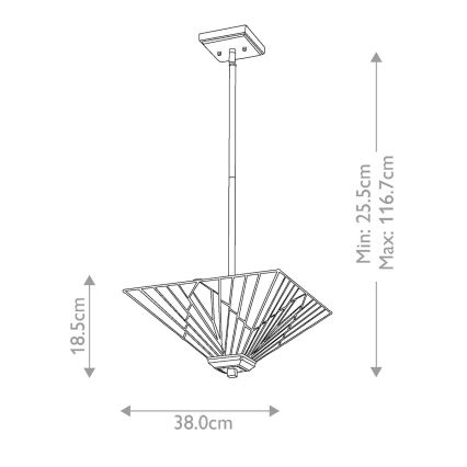 Elstead - Riippukattokruunu ALDERLEY 2xE27/60W/230V