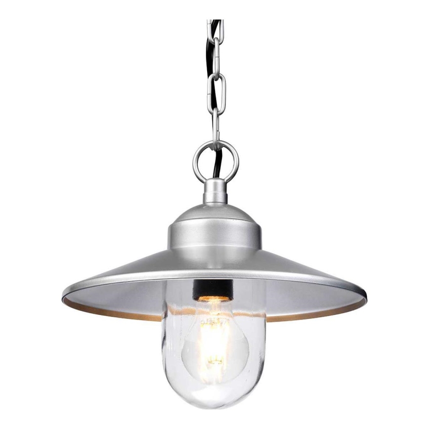Elstead - Ulkoriippuvalaisin ketjulla KLAMPENBORG 1xE27/60W/230V IP44 mattakromi