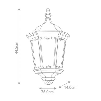 Elstead - Ulkoseinävalaisin anturilla MEDSTEAD 1xE27/100W/230V IP43