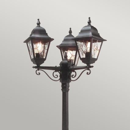 Elstead - Ulkovalaisin NORFOLK 3xE27/100W/230V IP43 musta