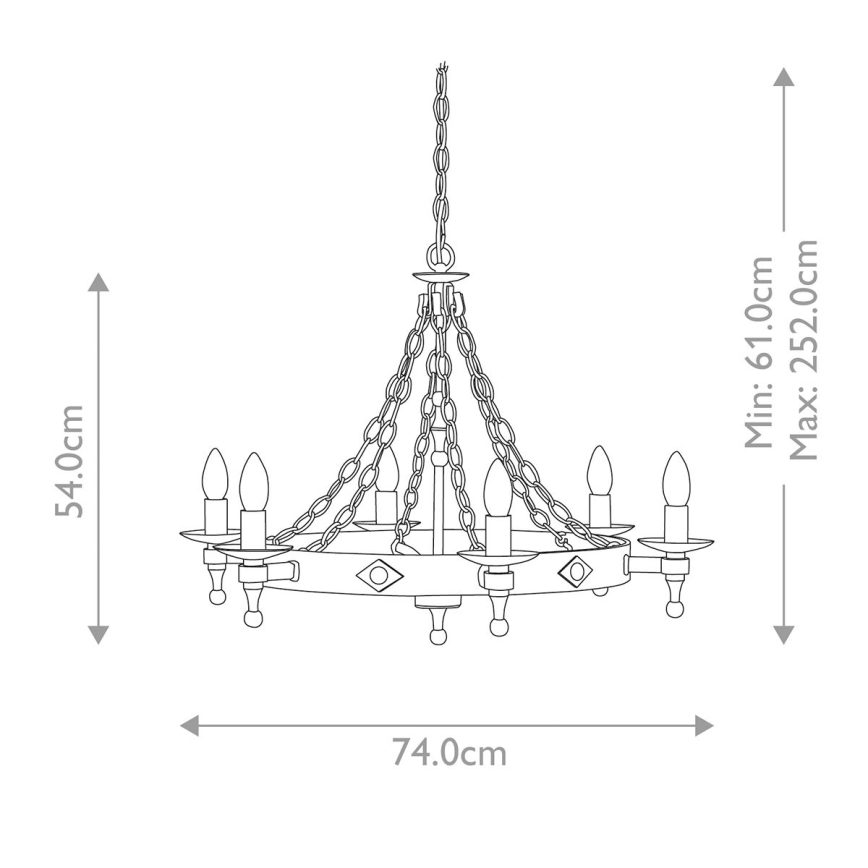 Elstead - Kattokruunu ketjussa WARWICK 6xE14/60W/230V