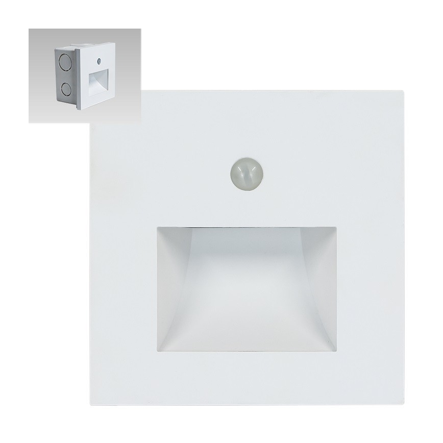 Emithor 70414 - LED-portaikkovalo anturilla SUNNY LED/1W/230V 4000K valkoinen
