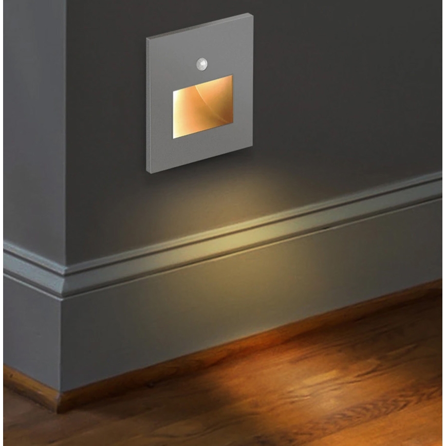 Emithor 70416 - LED porrasvalo sensorilla SUNNY LED/1W/230V 4000K harmaa