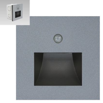 Emithor 70416 - LED porrasvalo sensorilla SUNNY LED/1W/230V 4000K harmaa