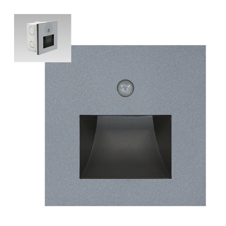 Emithor 70416 - LED porrasvalo sensorilla SUNNY LED/1W/230V 4000K harmaa
