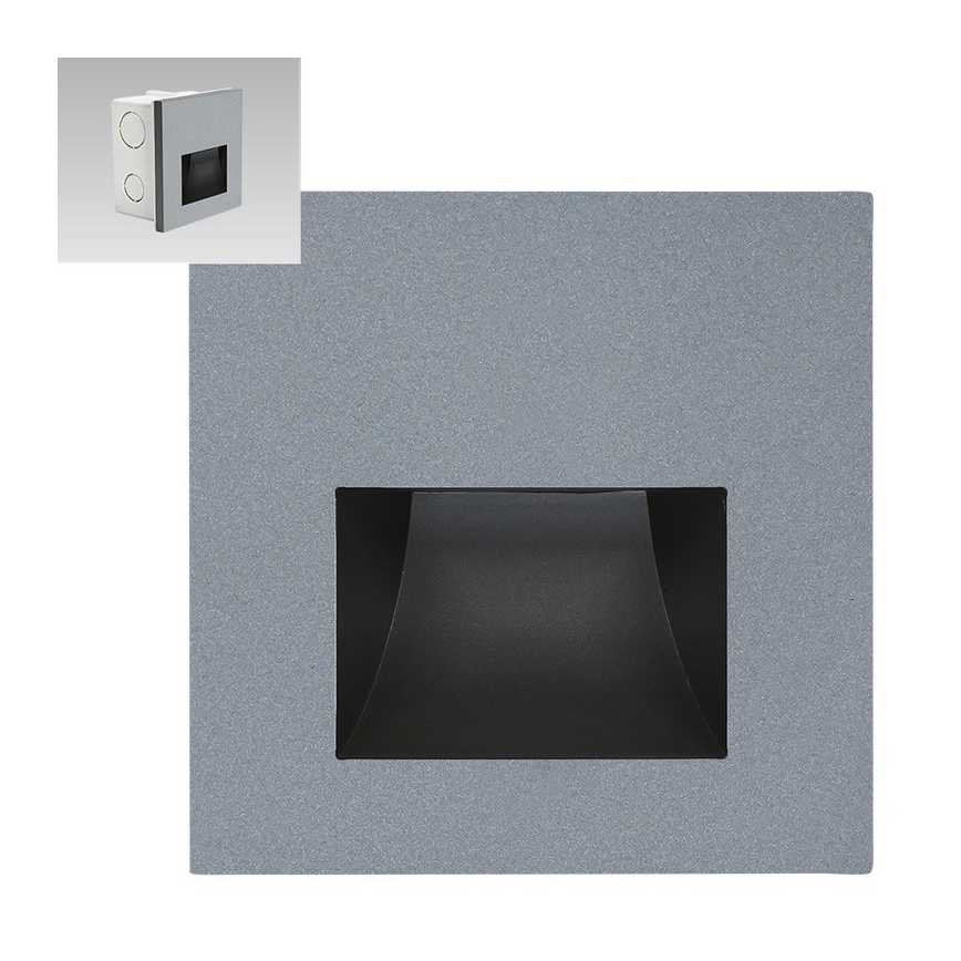 Emithor 70417 - portaikon LED-valo SUNNY LED/1W/230V 4000K harmaa