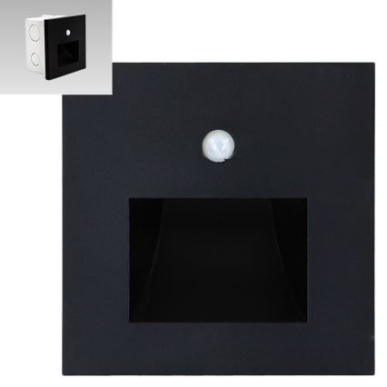 Emithor 70418 - LED porrasvalo sensorilla SUNNY LED/1W/230V 4000K musta