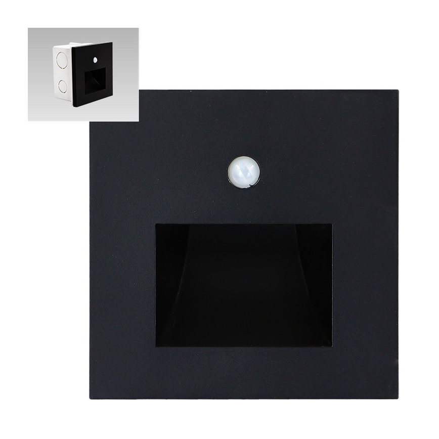 Emithor 70418 - LED porrasvalo sensorilla SUNNY LED/1W/230V 4000K musta