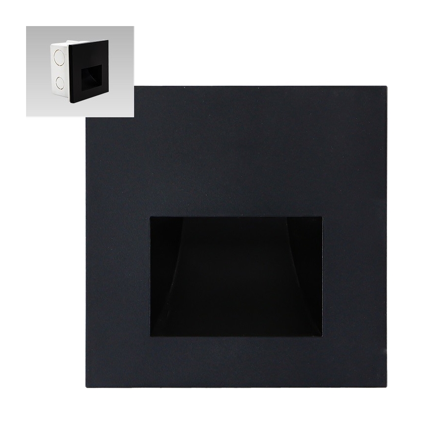 Emithor 70419 - portaikon LED-valo SUNNY LED/1W/230V 4000K musta