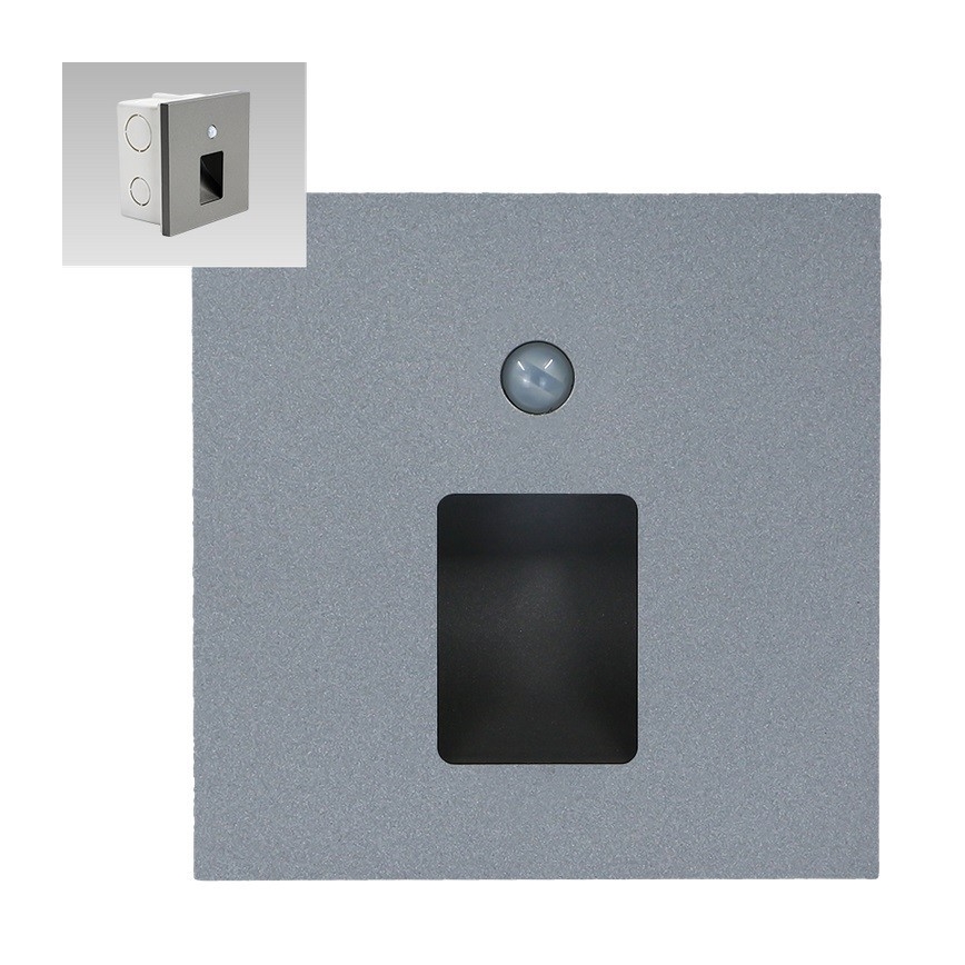 Emithor 70422 - LED-portaikkovalo anturilla VIX LED/1W/230V 4000K harmaa