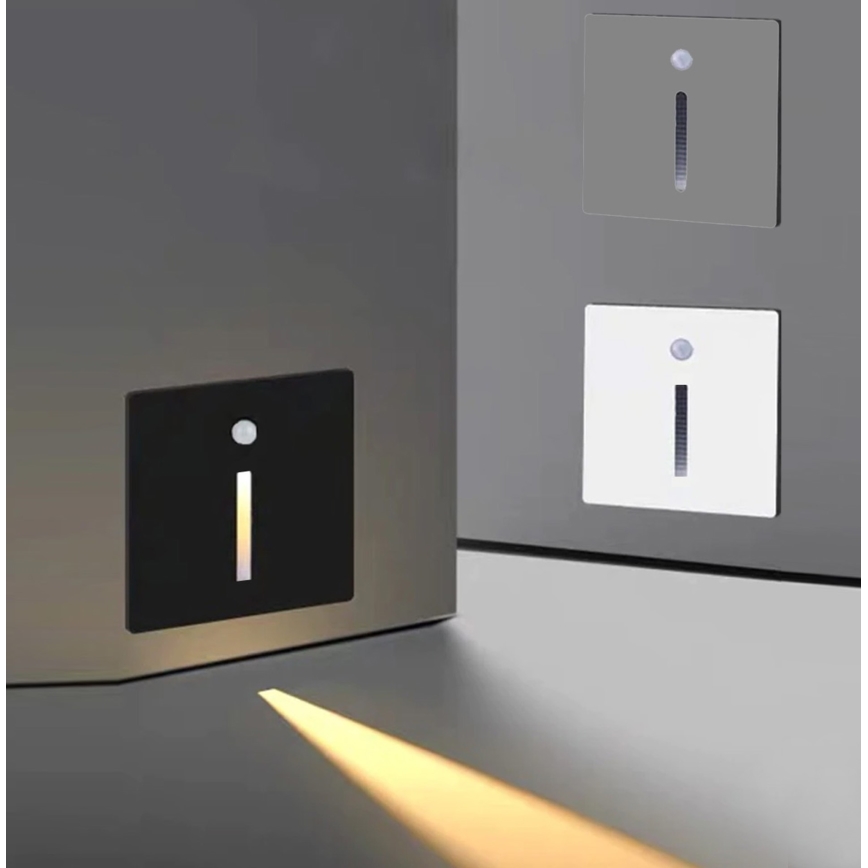 Emithor 70428 - LED-portaiden valo anturilla LINE LED/1W/230V 4000K harmaa