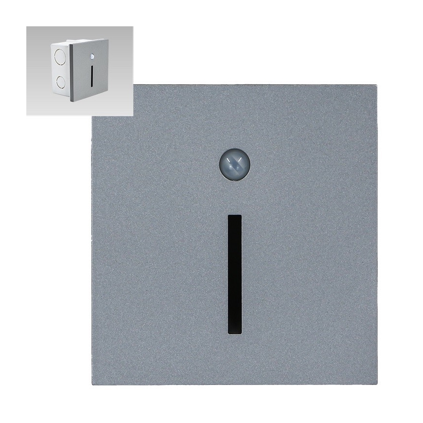 Emithor 70428 - LED-portaiden valo anturilla LINE LED/1W/230V 4000K harmaa