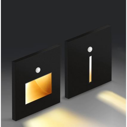 Emithor 70430 - LED-portaiden valo anturilla LINE LED/1W/230V musta