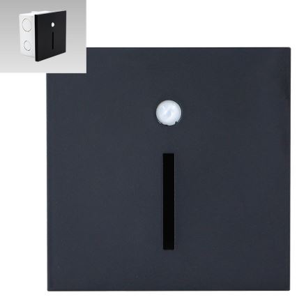 Emithor 70430 - LED-portaiden valo anturilla LINE LED/1W/230V musta