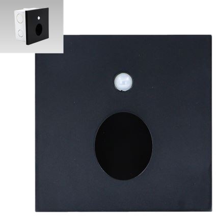Emithor 70436 - LED-portaikkovalo anturilla OLIVE LED/1W/230V 4000K musta