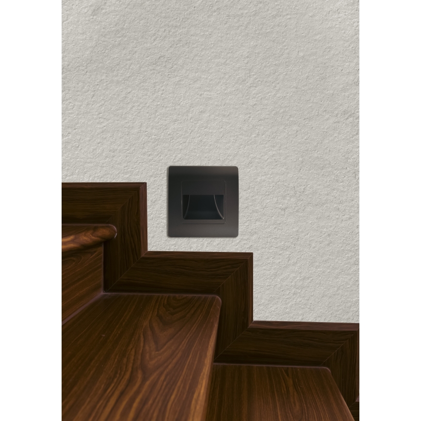Emithor 70438 - LED-portaikkovalo STEP LIGHT LED/1W/230V 4000K musta