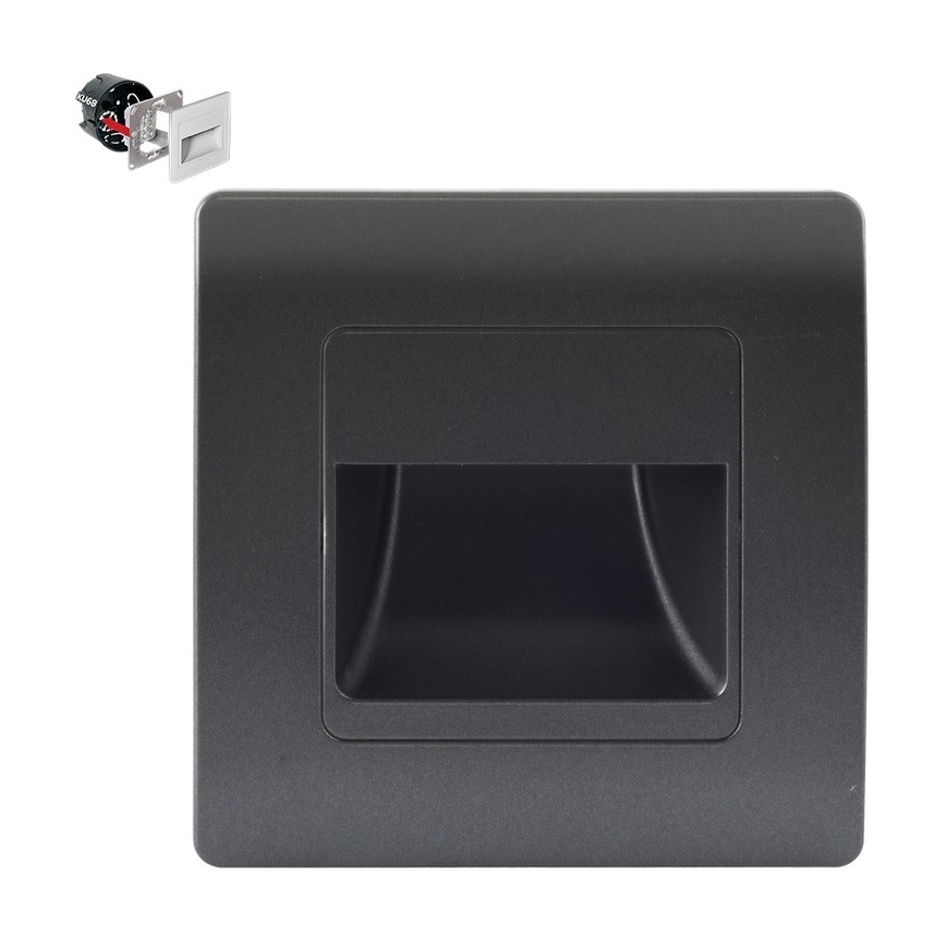 Emithor 70438 - LED-portaikkovalo STEP LIGHT LED/1W/230V 4000K musta