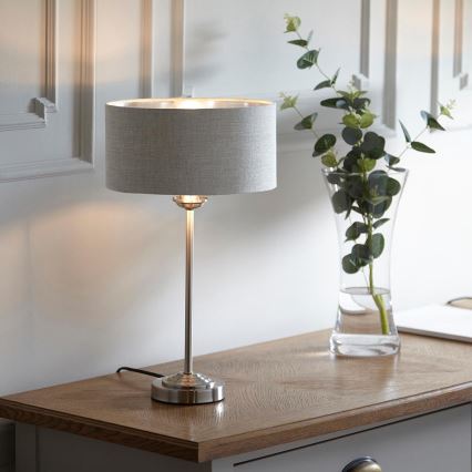 Endon 100646 - Pöytälamppu HIGHCLERE 1xE14/7W/230V beige/mattakromi, halkaisija 25 cm