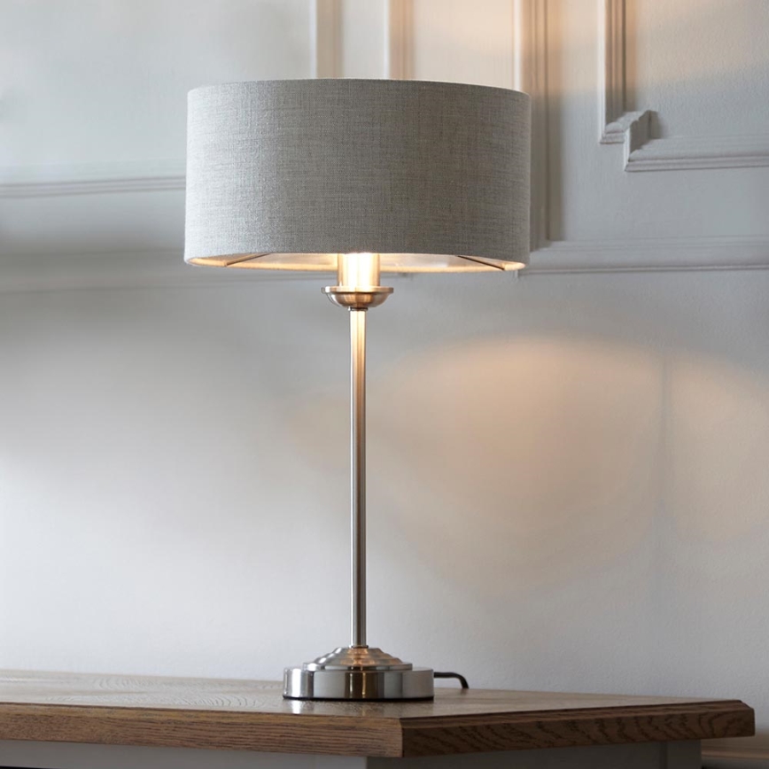 Endon 100646 - Pöytälamppu HIGHCLERE 1xE14/7W/230V beige/mattakromi, halkaisija 25 cm