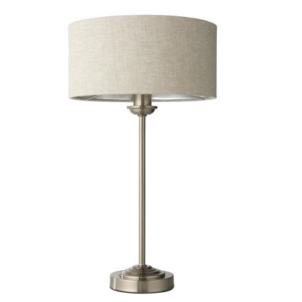 Endon 100646 - Pöytälamppu HIGHCLERE 1xE14/7W/230V beige/mattakromi, halkaisija 25 cm