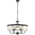 Endon 100711 - CHESTERFIELD-riippuvalaisin ketjulla, 6xE14/6W/230V, halkaisija 55 cm, musta