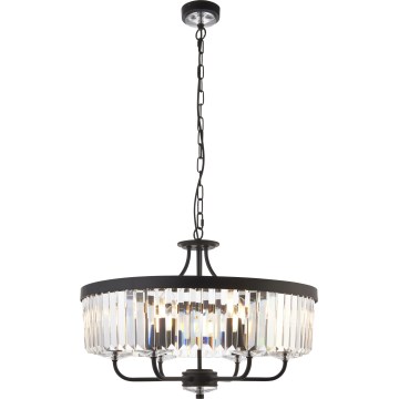 Endon 100711 - CHESTERFIELD-riippuvalaisin ketjulla, 6xE14/6W/230V, halkaisija 55 cm, musta