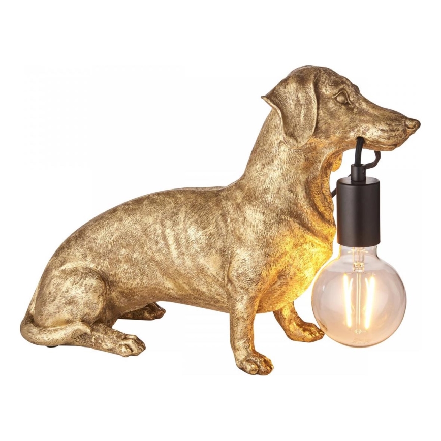Endon 101187 - Pöytävalaisin DACHSHUND 1xE27/10W/230V kulta