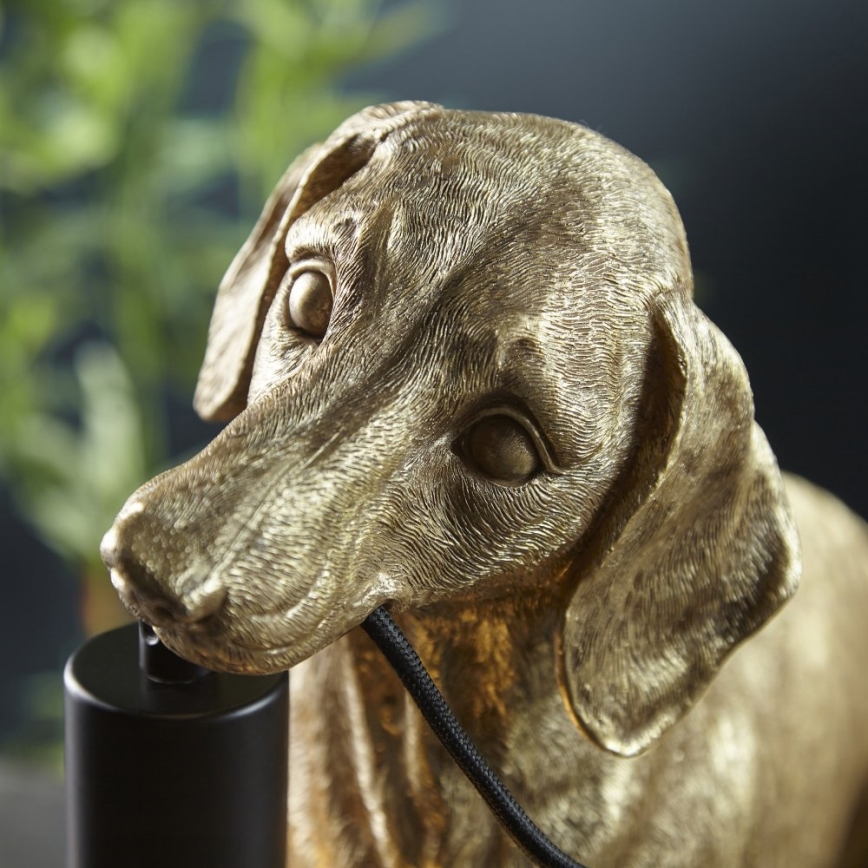 Endon 101187 - Pöytävalaisin DACHSHUND 1xE27/10W/230V kulta