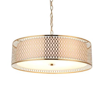 Endon 101569 - Ketjulla roikkuva kattokruunu CORDERO 3xE27/10W/230V, kultainen